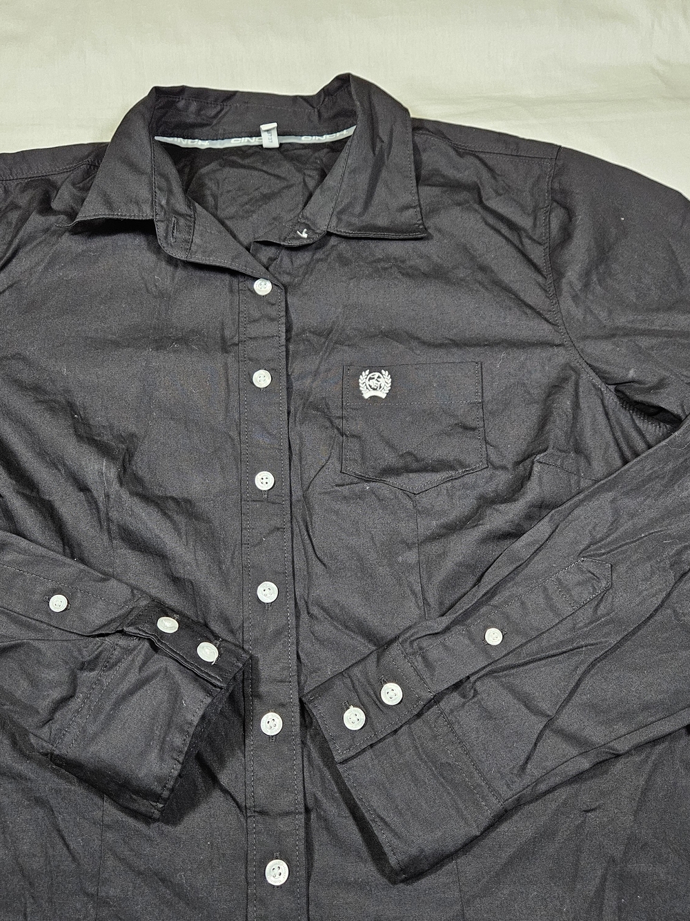 Cinch Women's Large Black Western Button Up Shirt Long Sleeve Arena Fit